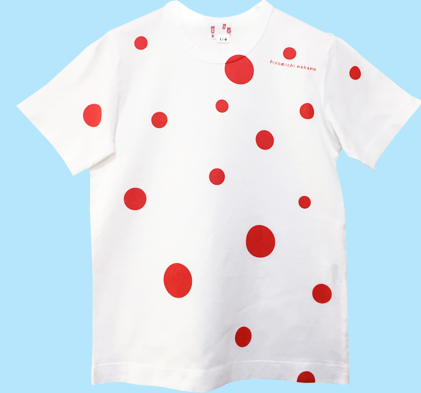 Dot print UNISEX 60/2シルケット天竺 ドットプリントTシャツ